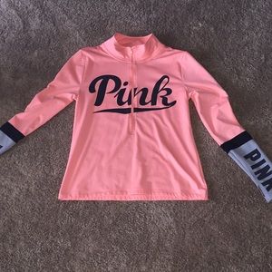 PINK QUARTER ZIP TOP